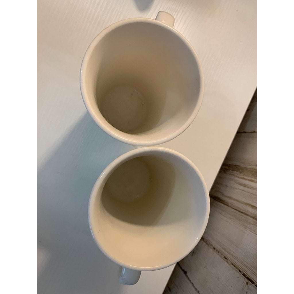 Starbucks Coffee Mugs Set of 2 White Logo Tall 16 oz Grande