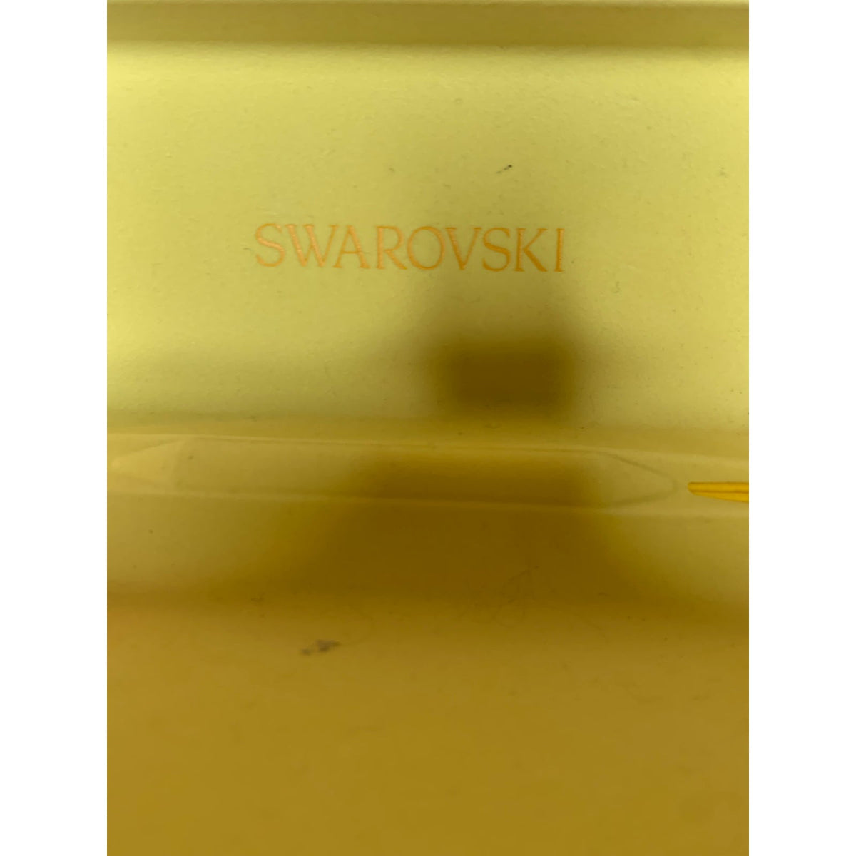 Swarovski Clamshell Case Unisex Yellow Hard Shell Hinged For Glasses/Specs