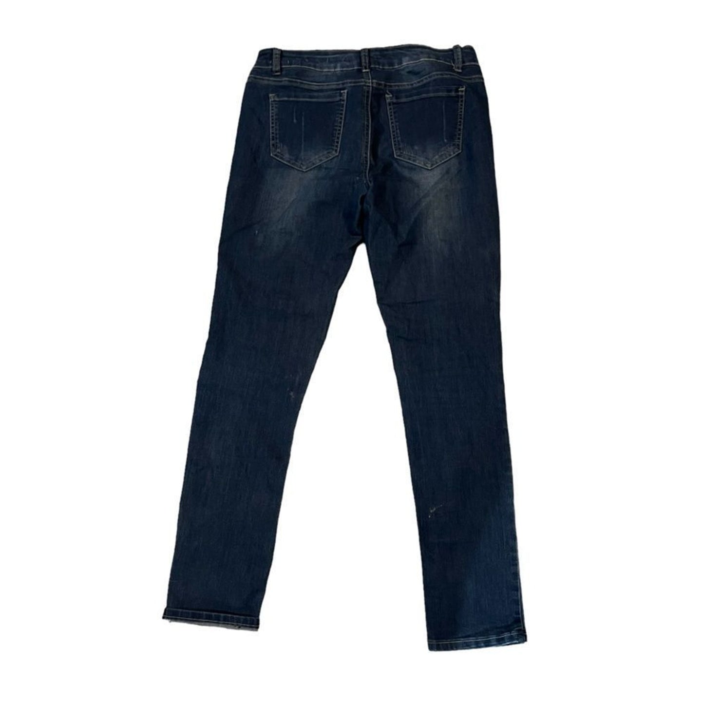 Wax Jean Jeans Womens Size 11 Blue Dark Wash Distressed Skinny Stretch