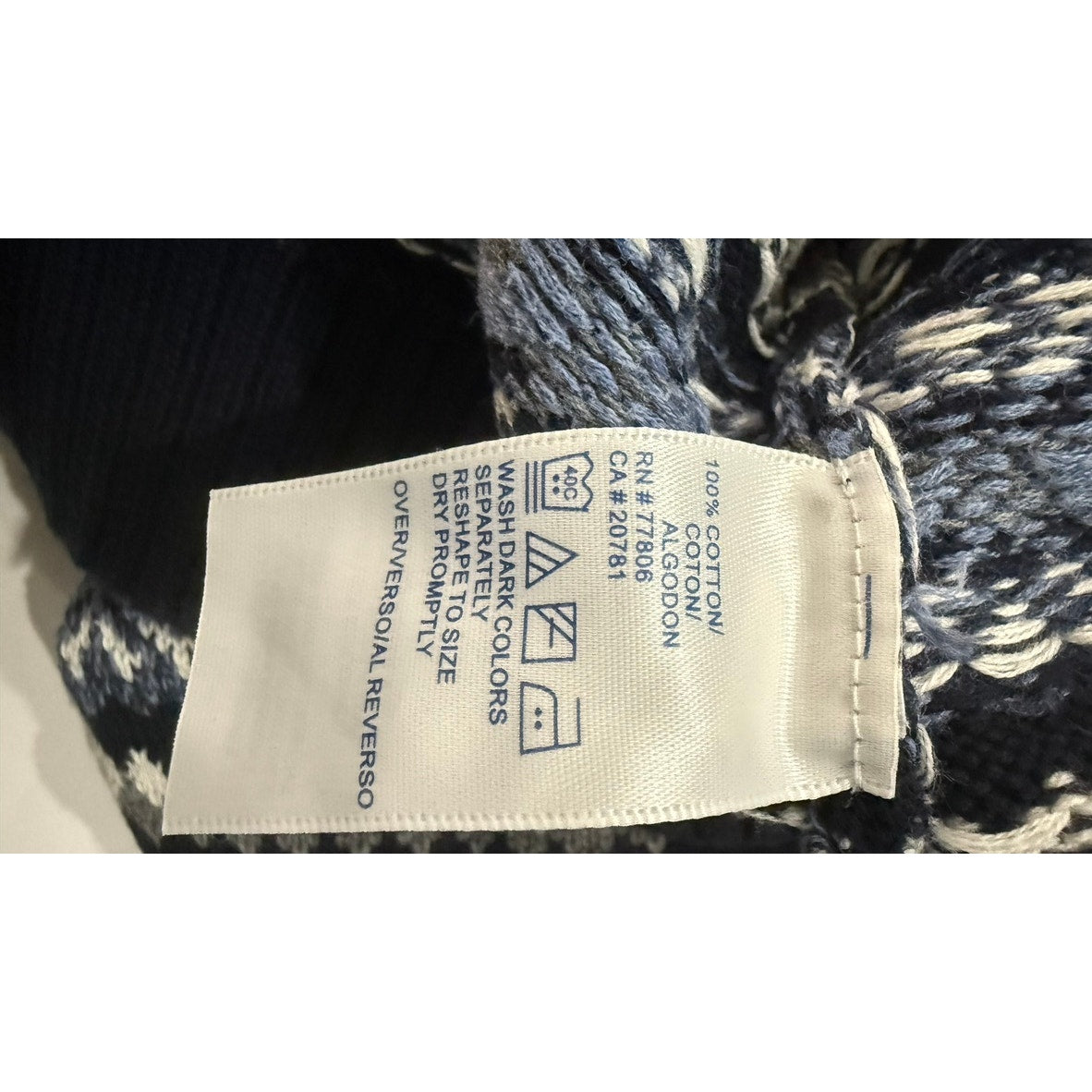 Tommy Hilfiger Men's Large Multicolor Geometric Crew Neck Sweater