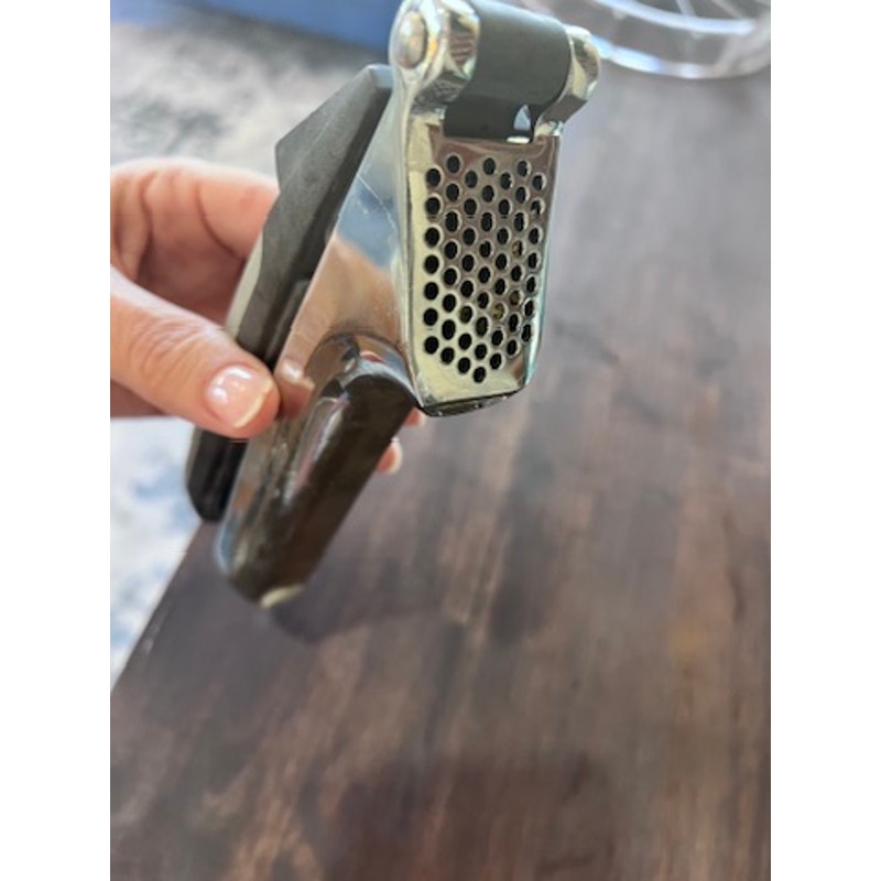 Core Kitchen Garlic Press & Ginger Crusher Soft Grip Handle Gray/Black