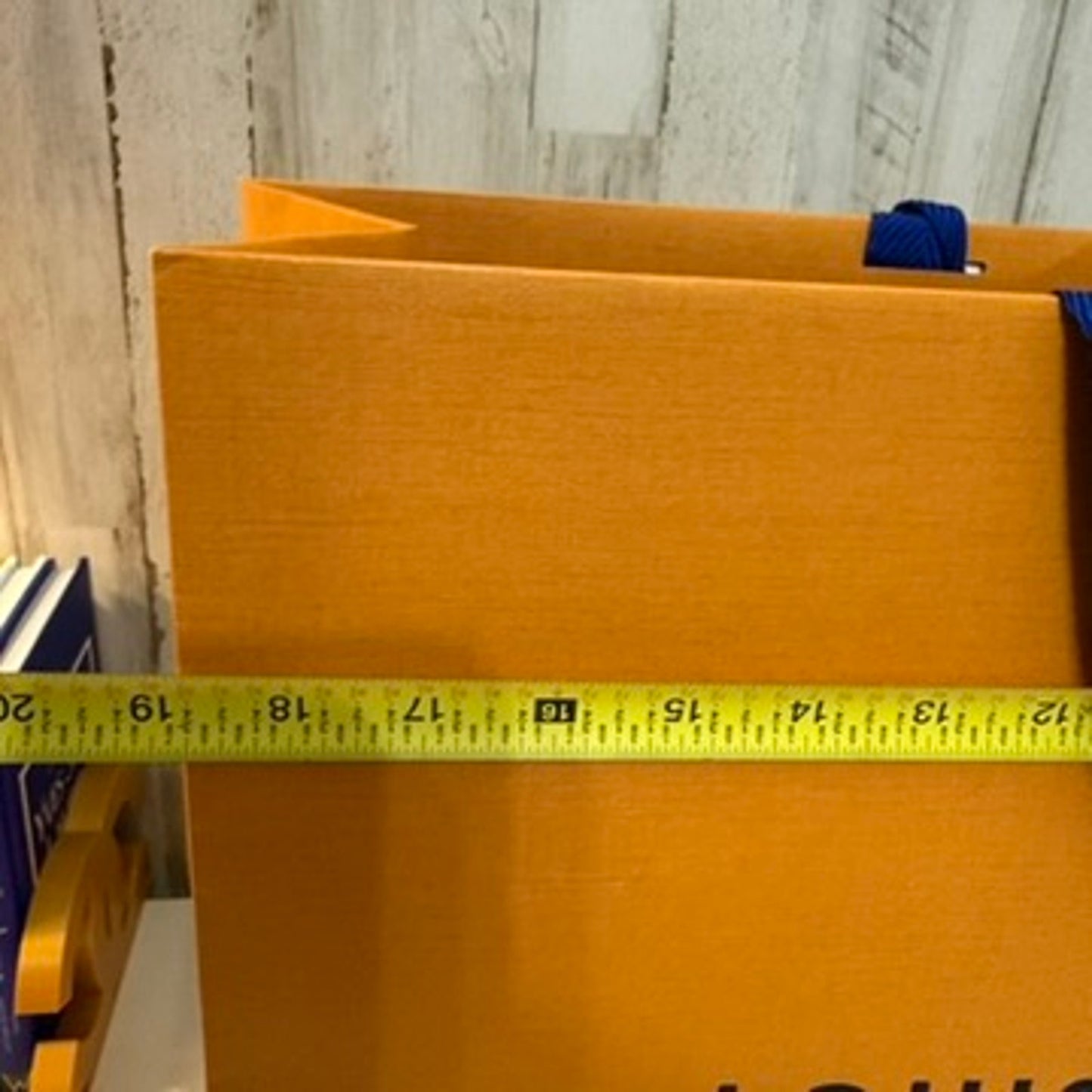 Louis Vuitton Shopping Bag Orange Large Gift Tote Blue Ribbon Handles
