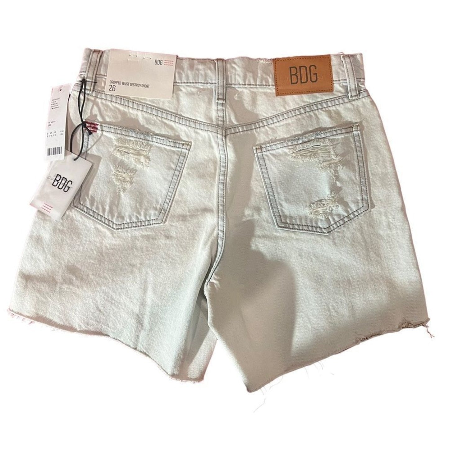 NWT BDG Urban Outfitters Denim Shorts Womens Size 26 Light Wash Distressed