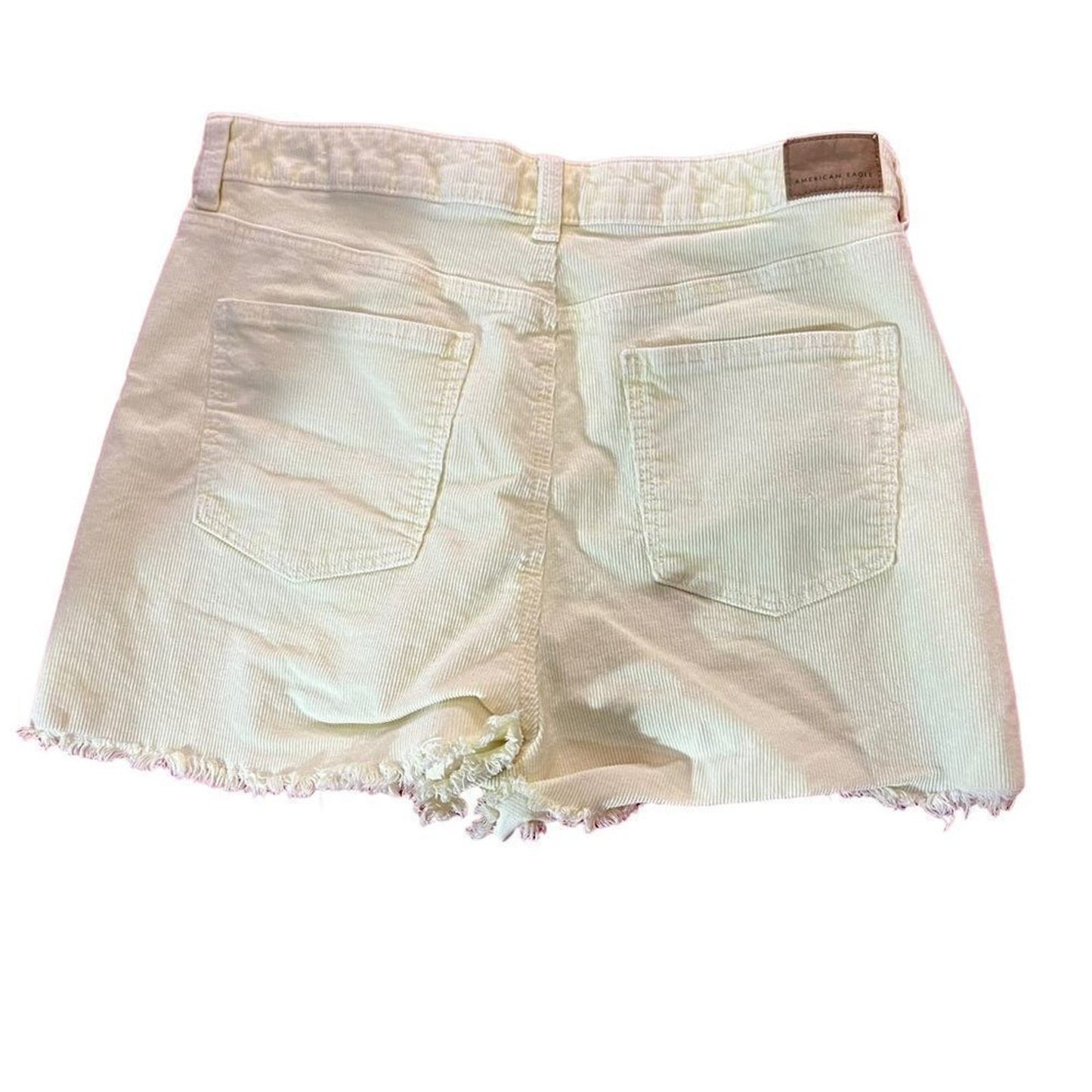 American Eagle Women Yellow Stretch Corduroy Mom Shorts Size 12