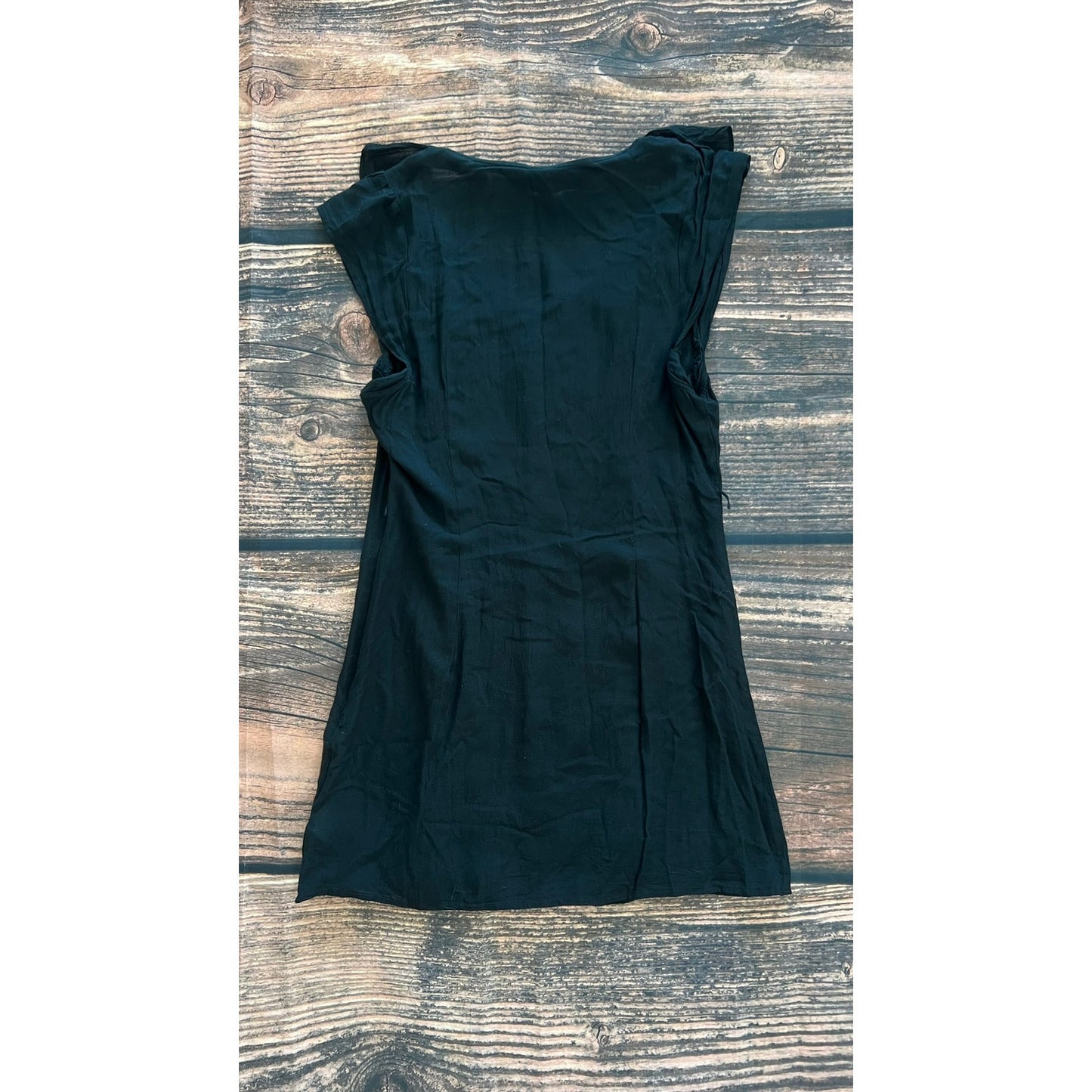 Anthropologie Odille Black Ruffled Mini Blouse Dress Size 4