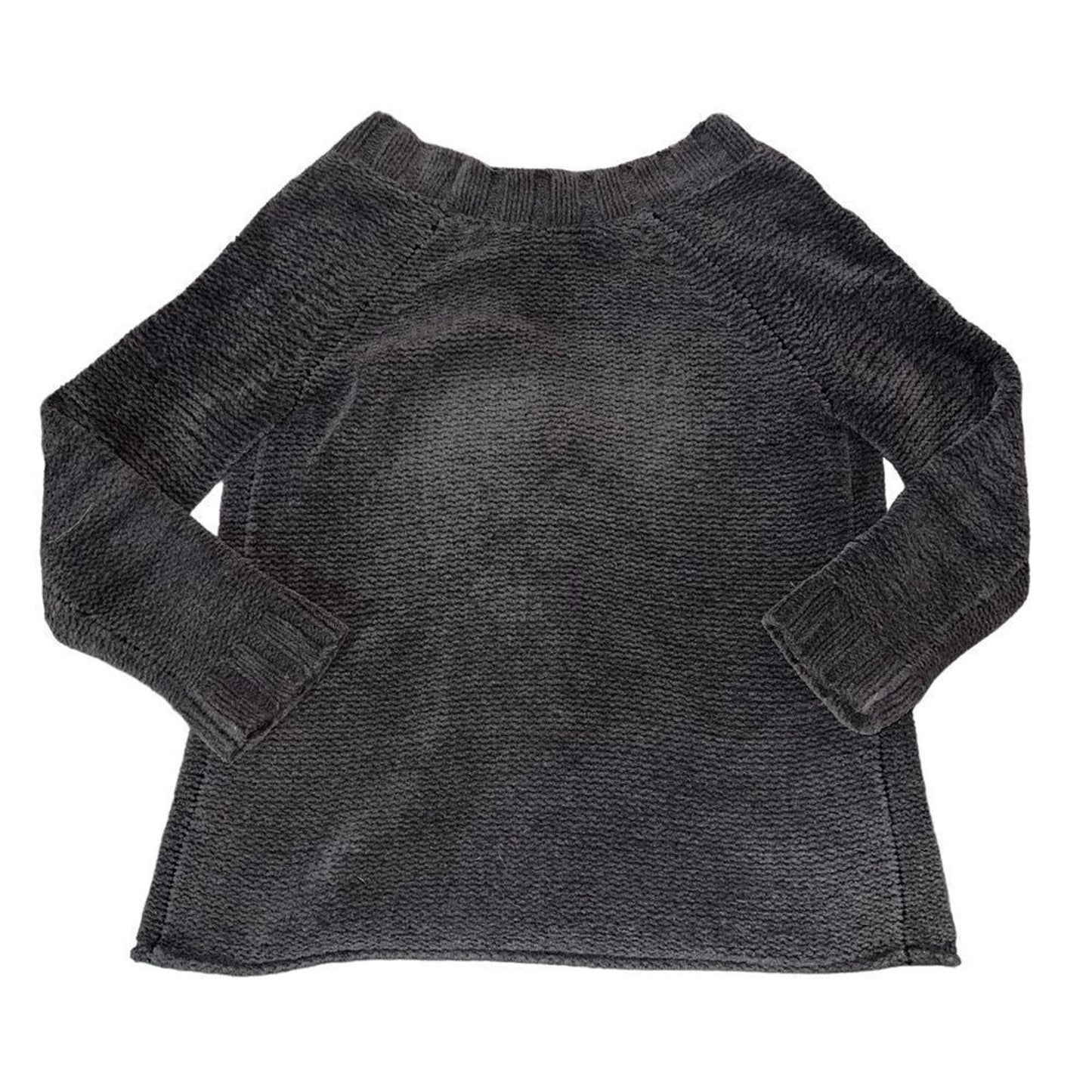 J. Jill Sweater Womens Gray Cardigan V-Neck Long Sleeves Casual Cable Knit
