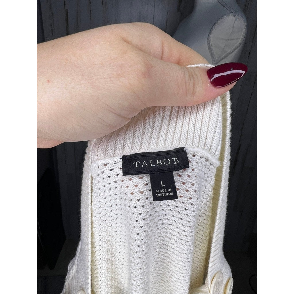 Talbots Women's Striped Sweater Large Multicolor Boat Neck Long Sleeve Casual