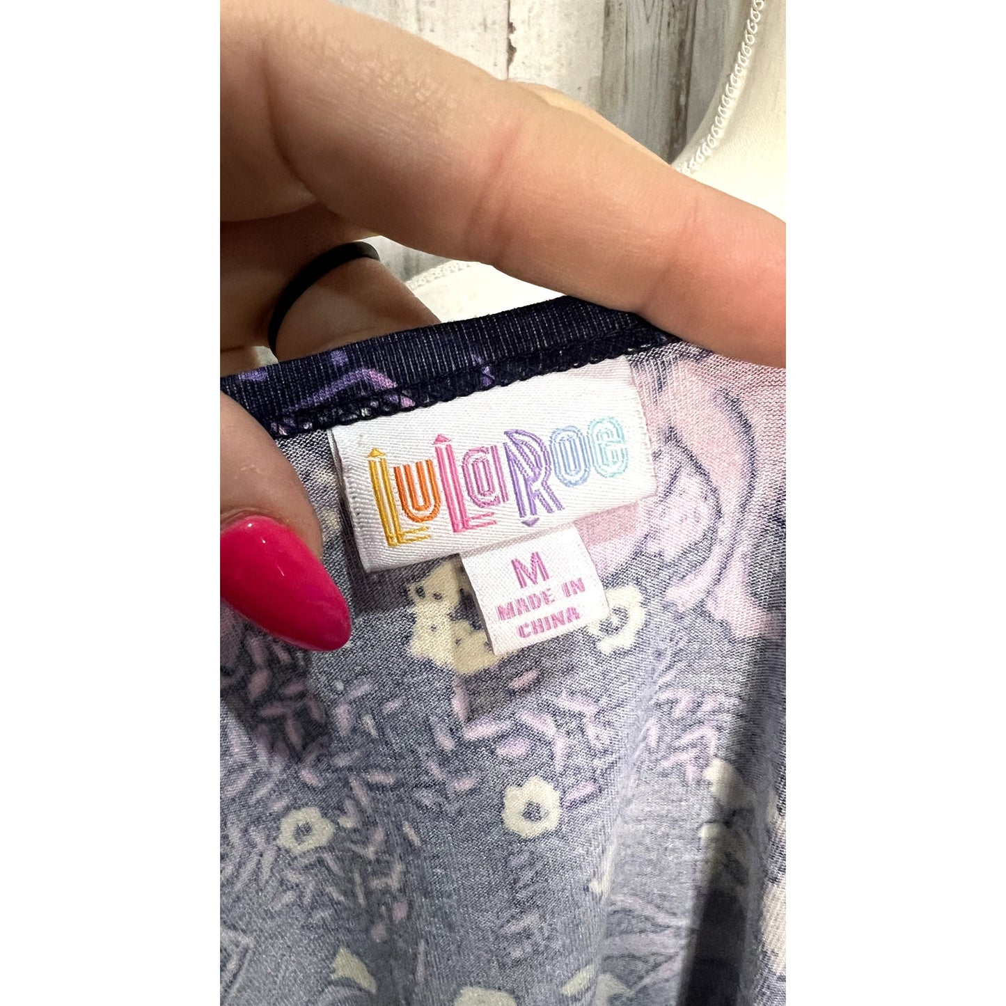 LulaRoe Julia Dress Women's Medium Purple Floral Pencil Knee Length Casual