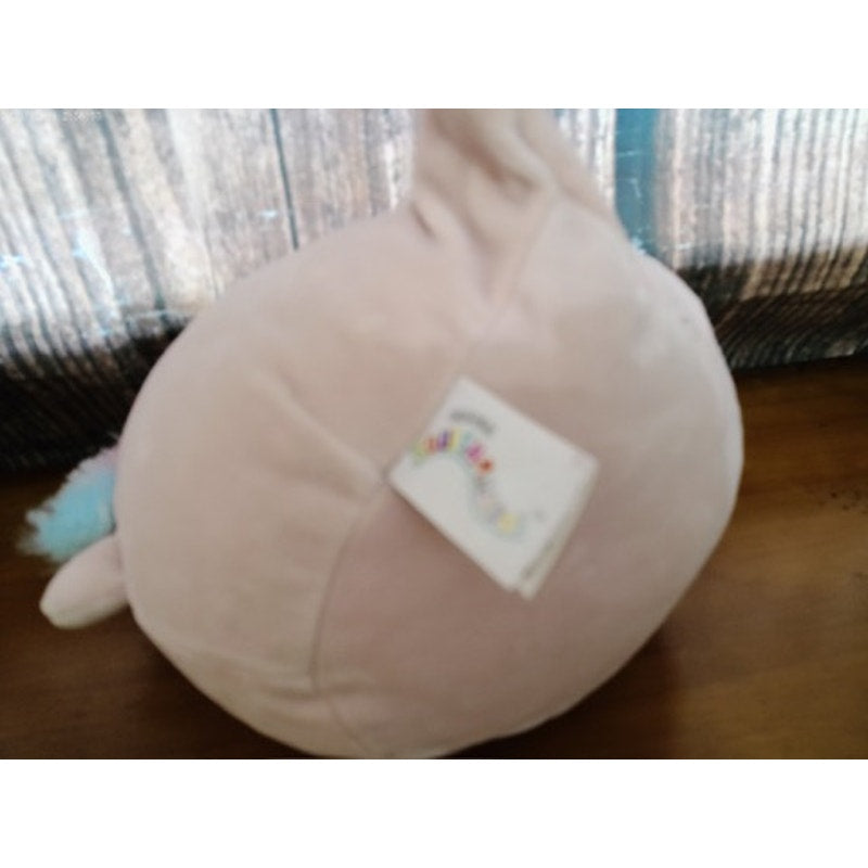 Squishmallows Pastel Pink Narwhal Plush Stuffed Animal Rainbow Mane Tail 8"