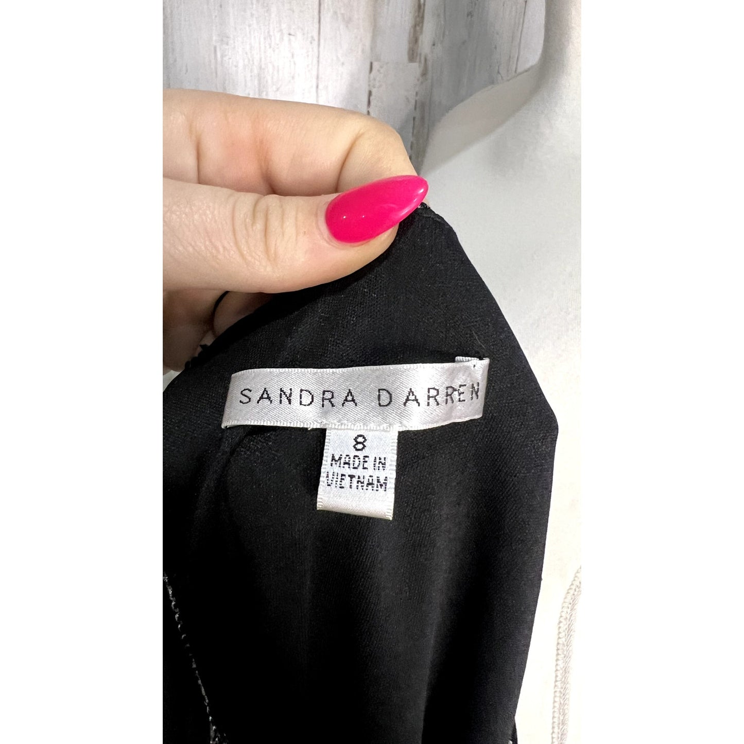 NWT Sandra Darren Women's Cold Shoulder Knit Dress Black Size 8 Party/Cocktail