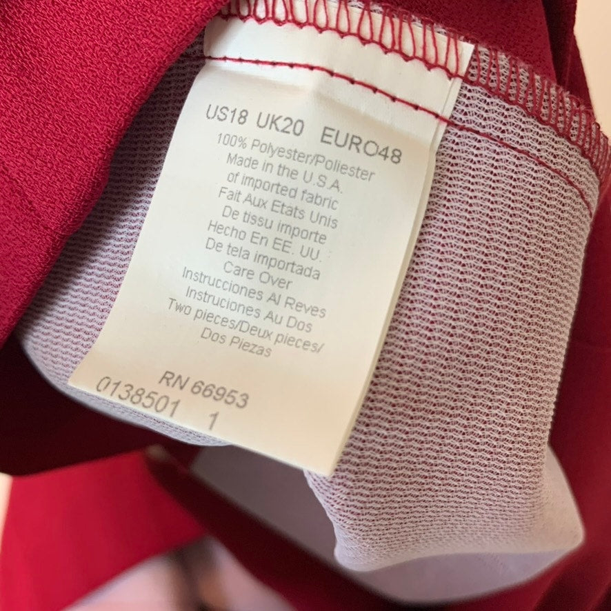 NWT Leslie Fay Dresses Blazer Jacket Womens Size 18 Claret