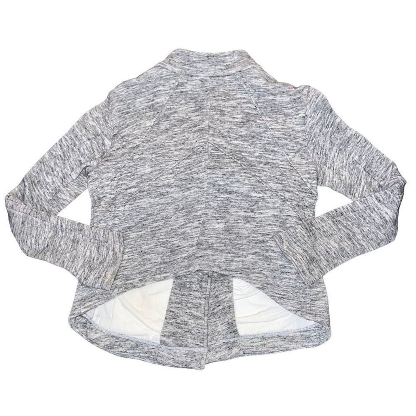 Cabi Hourglass Fleece Lined Heathered Gray Blazer Up Jacket Size Small Style 596