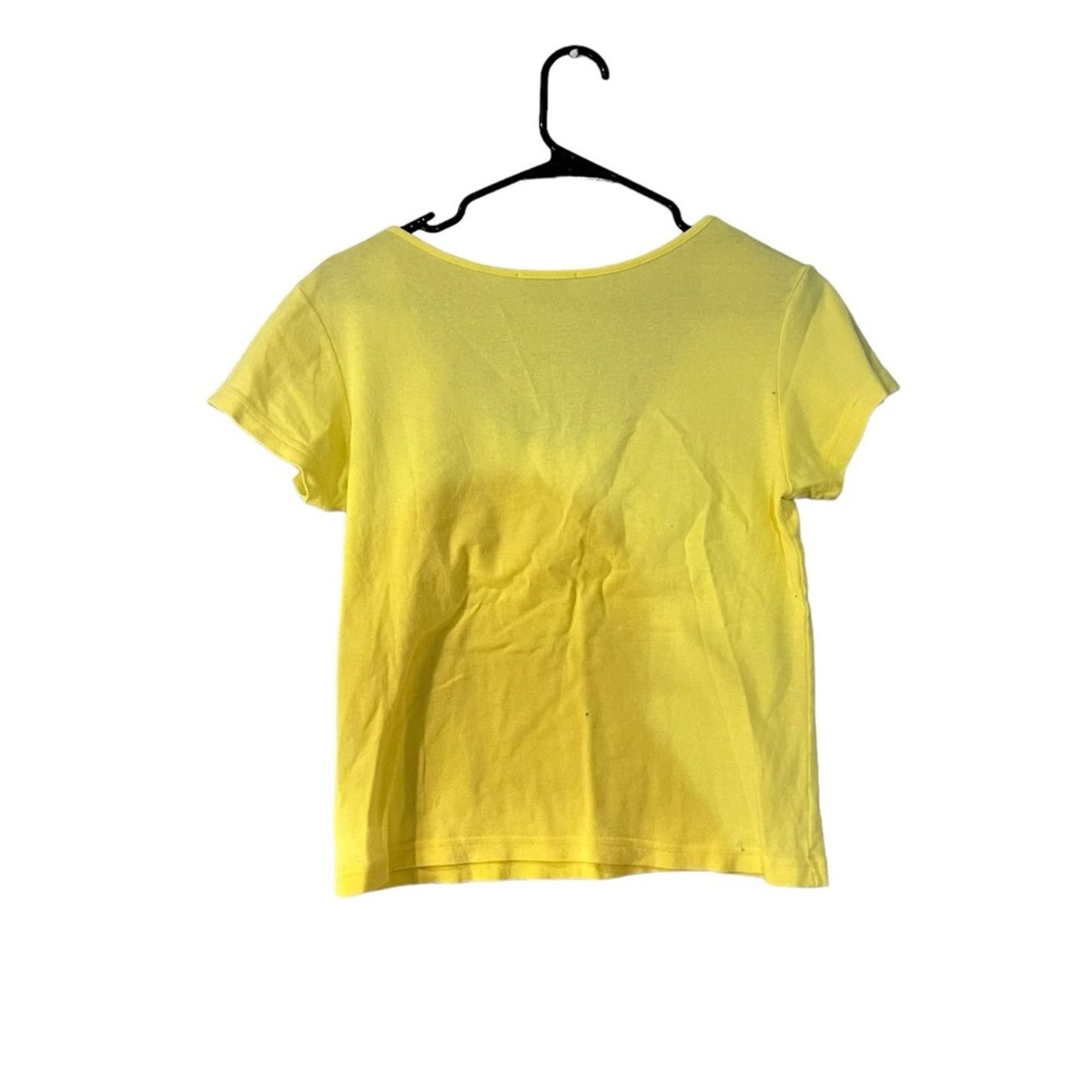 Vintage Lilly Pultizer Women's Small Yellow Scoop Neck Short Sleeve Cotton Shirt