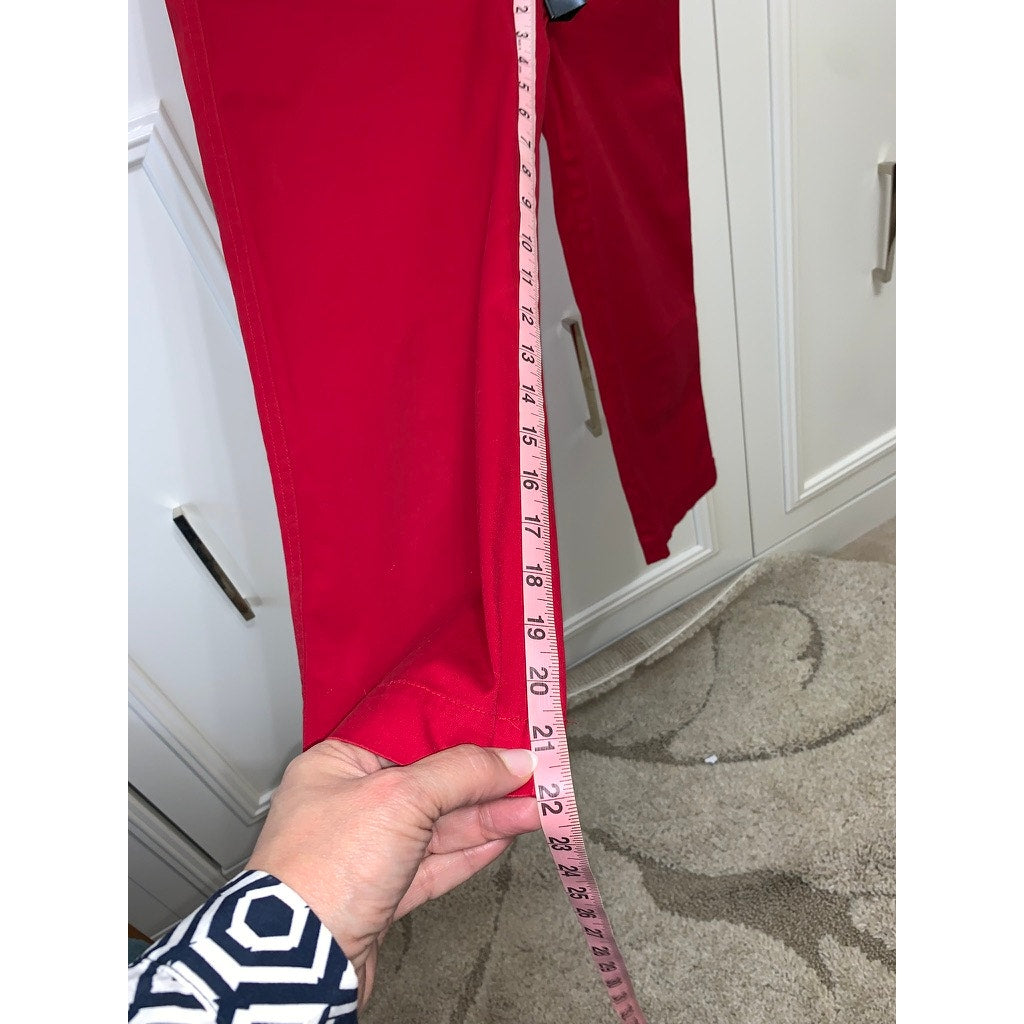 Talbots Women's Size 4 Red Crop Chino Pants Casual Mid Rise