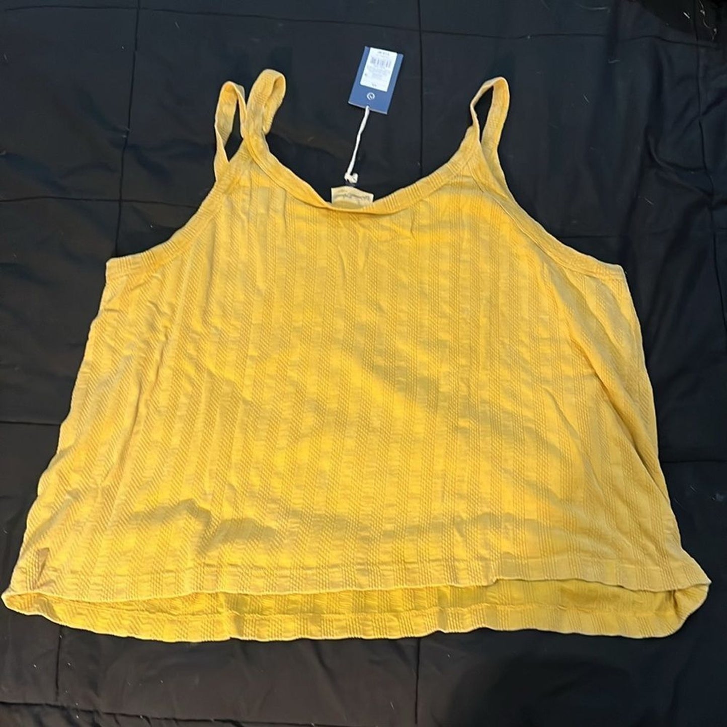 NWT Universal Thread Cami Tank Top Womens 4XL Mustard Yellow Rib Knit Striped