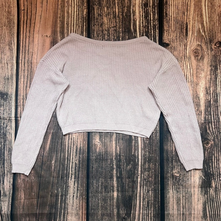 PrettyLittleThing Women's Petite Pink Cropped Knit Sweater Size S/M