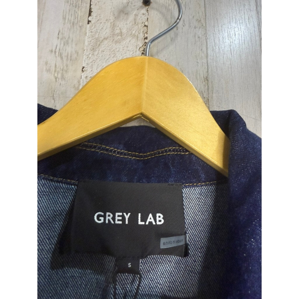 NWT Grey Lab Women's Denim Jacket Blue Size Small Button-Up Casual