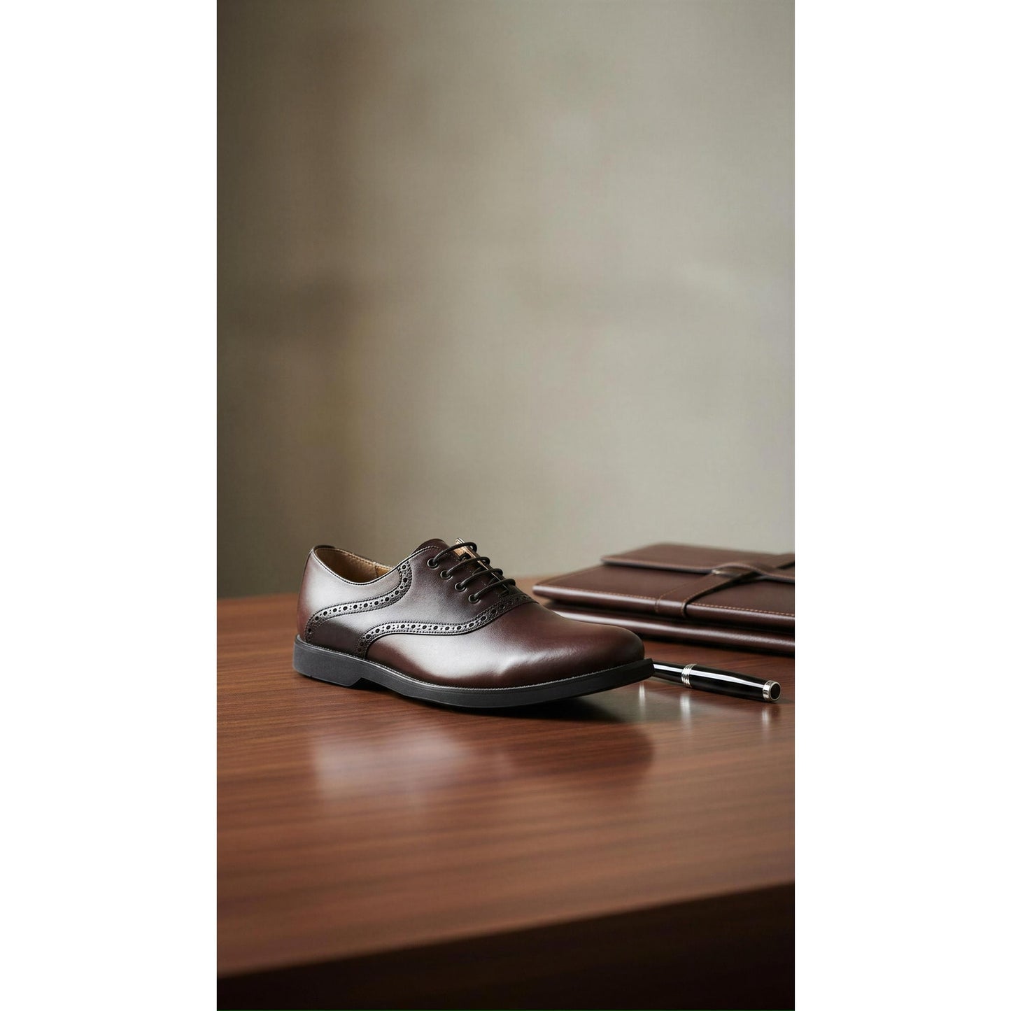 Johnston & Murphy Mens Oxford Dress Shoes Brown Brogue 11.5