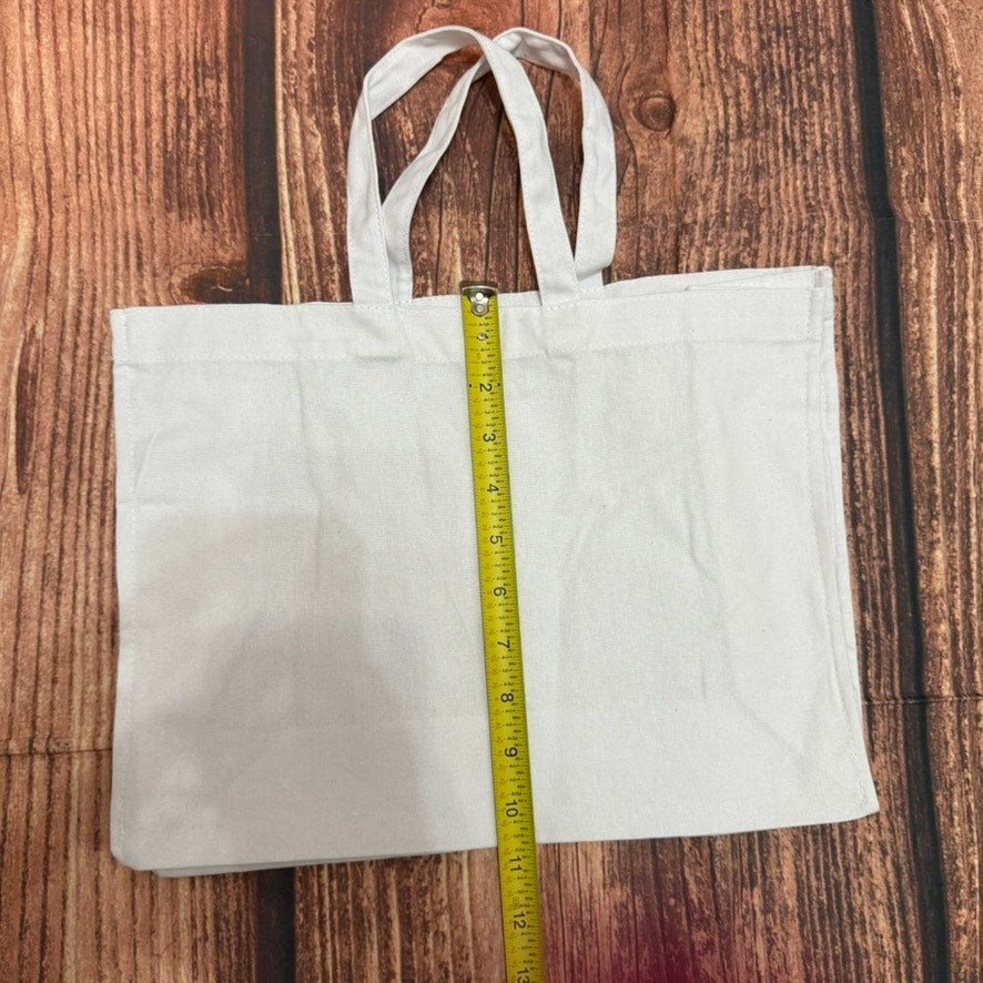 Gucci Tote Bag Womens Medium White Silver Logo Print Reusable Shopper