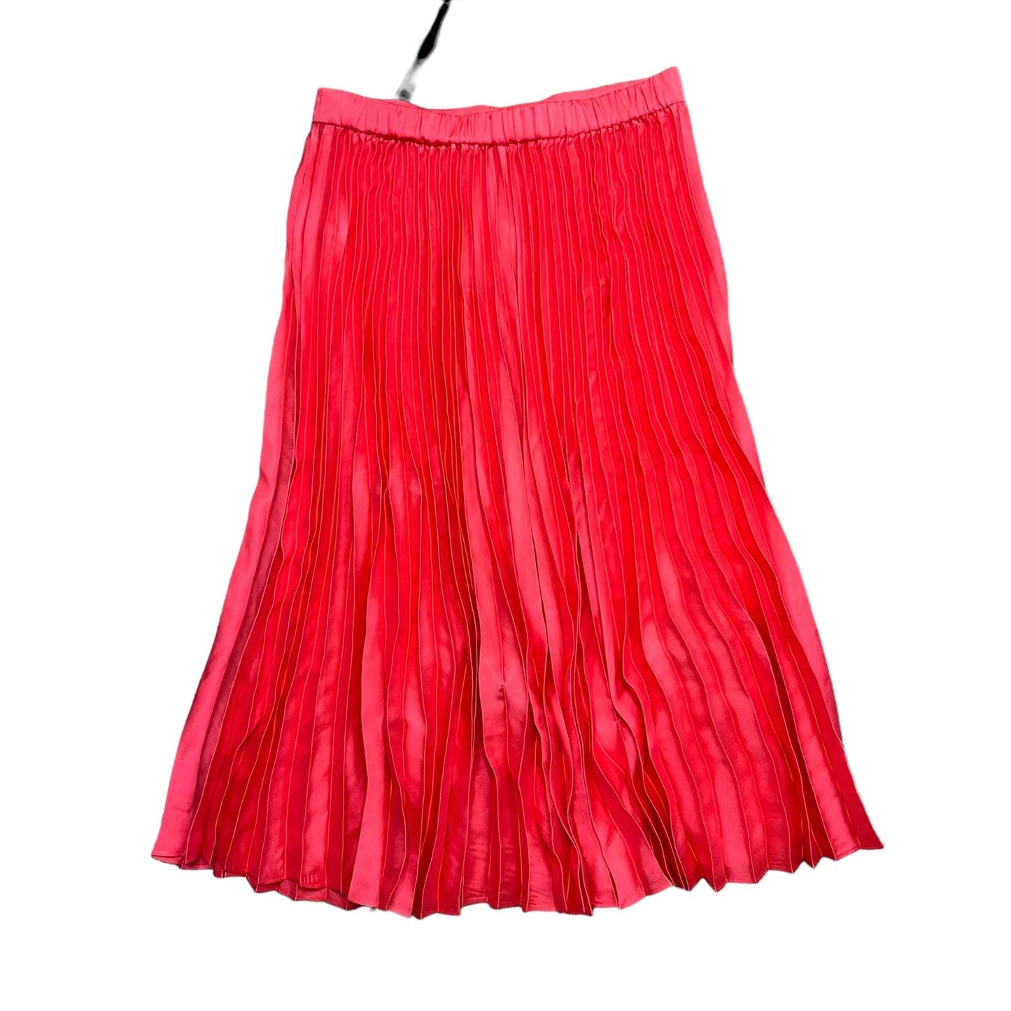 NWT J.Crew Factory Women's Medium Pink/Coral Pleated Elastic Waist Midi Skirt