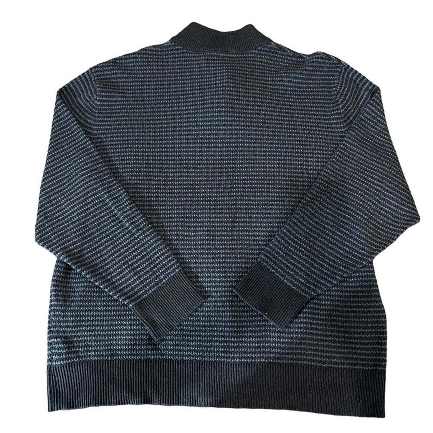 NWT Chaps Henley Sweater Mens 3XB Navy Blue Textured Knit Suede Elbow Patches
