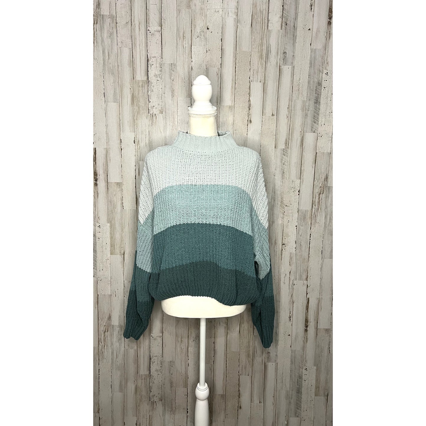 My Michelle Women's XL Color Block Knit Pullover Sweater Multicolor