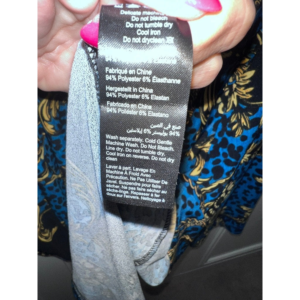 NWT Avenue Studio Women's Geometric Print Blouse Size 30 Multicolor