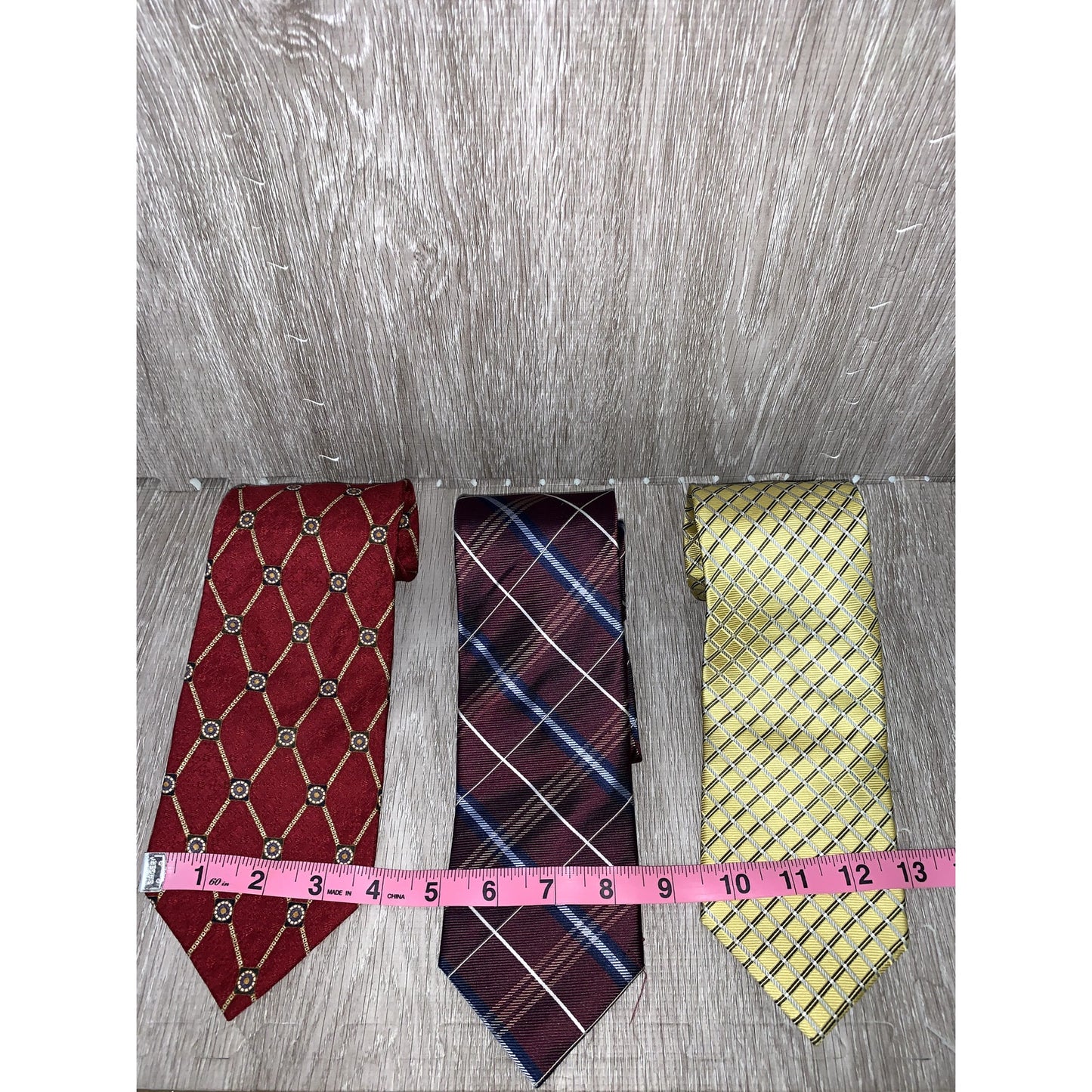 Nautica Men's Silk Tie Set 3pc Geometric Multicolor Classic Length