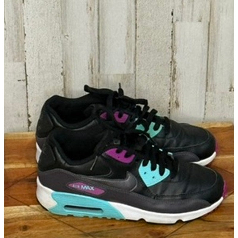 Nike Air Max 90 LTR Kids' Black Metallic Grey Sneakers Size 6.5Y