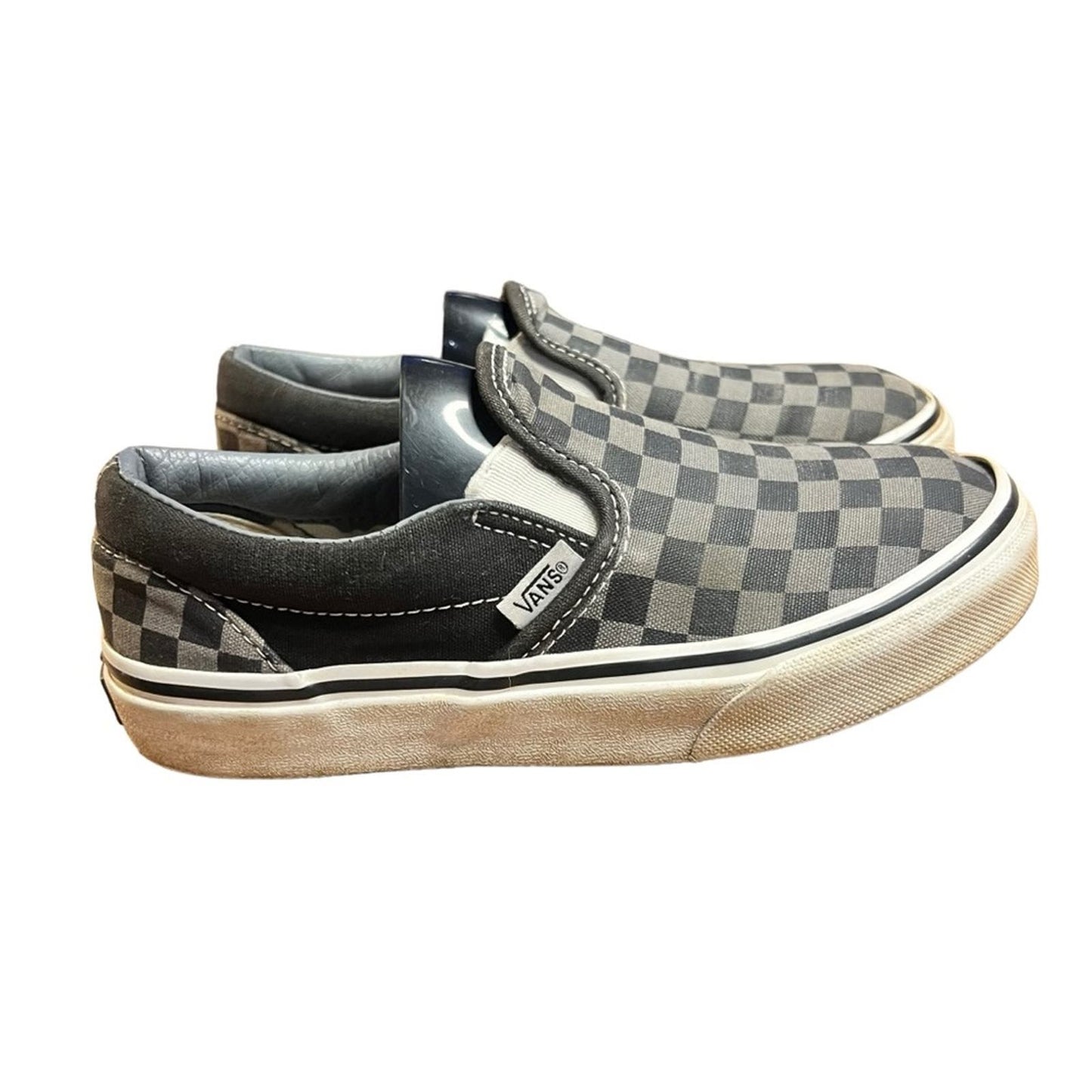 Vans Authentic Kids Classic Slip-On Checkerboard Black/Pewter Shoe - Kids 2.5