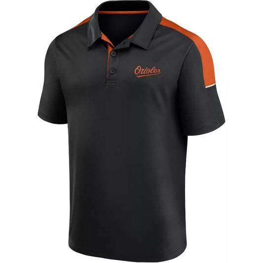 NWT MLB Baltimore Orioles Men's Polo Shirt Black Size Small Short Sleeve