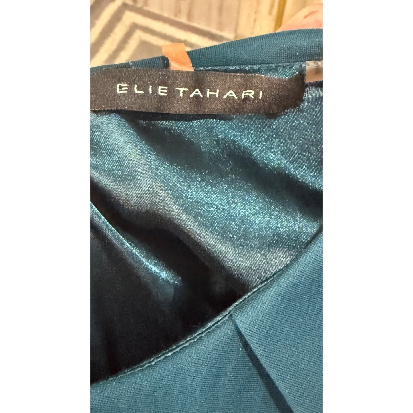 Elie Tahari Women's Sleeveless Sheath Dress Blue Belted Knee Length Size 2