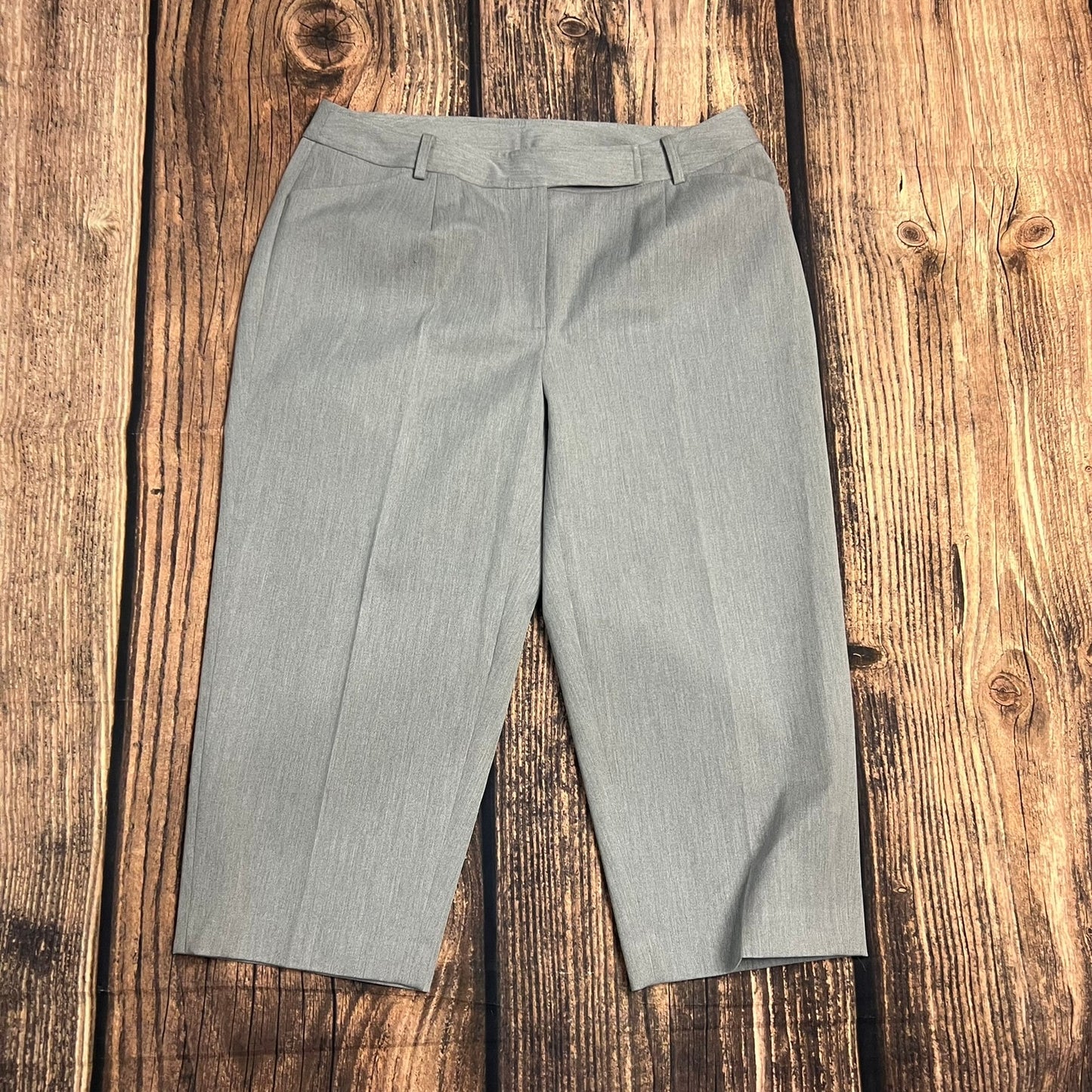 Talbots Women's Petite Cropped Stretch Pants Gray Size 12W