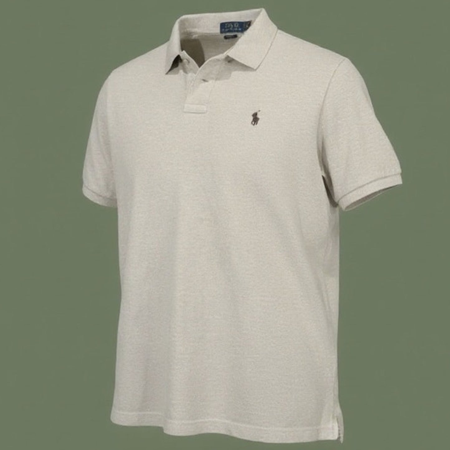 Polo Ralph Lauren Polo Shirt Mens 2XL Beige Classic Fit Black Pony Logo