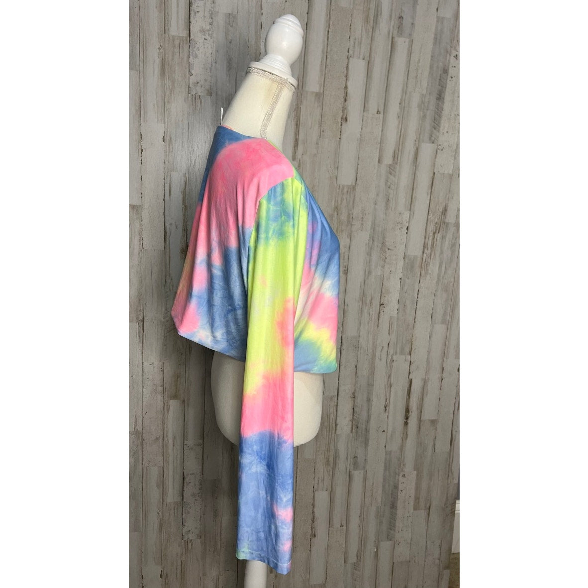 Fashion Nova Women's Tie-Dye Long Sleeve Crop Top Zipper Size 3XL
