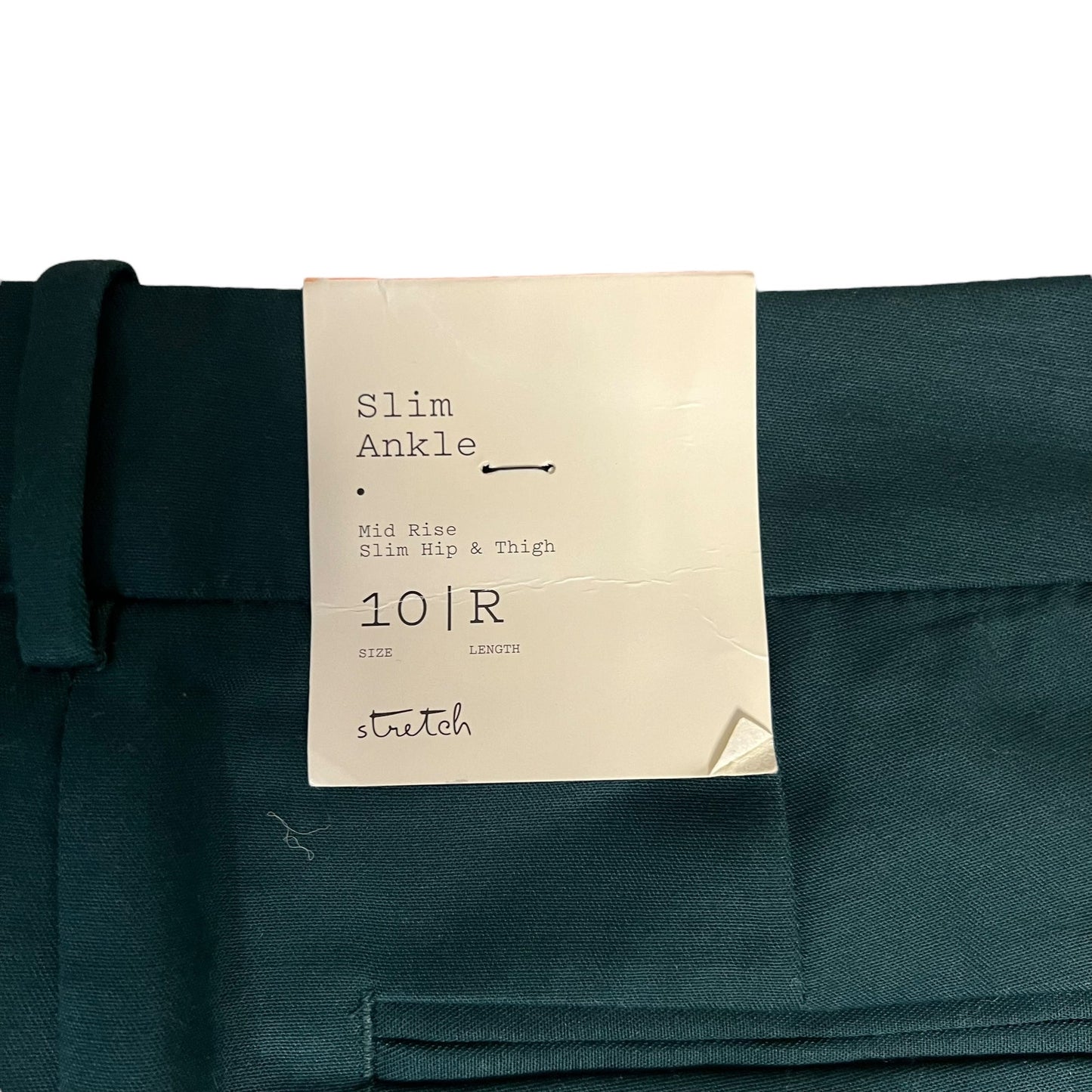 NWT A New Day Women's Size 10 Green Mid Rise Slim Ankle Pants with Side Stripe