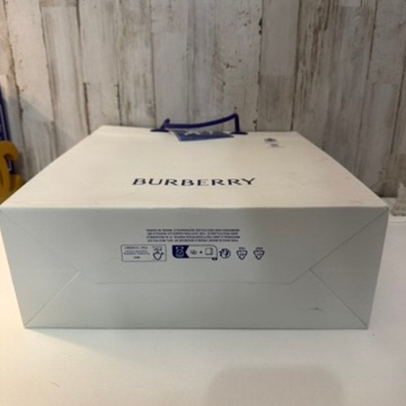 Burberry Large Shopping Gift Bag White Blue Rope Handles Prorsum Knight