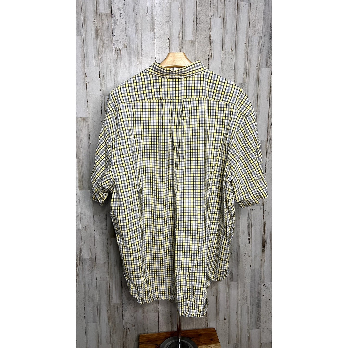 Ralph Lauren Men's XXL Yellow Plaid Short Sleeve Button-Up Shirt