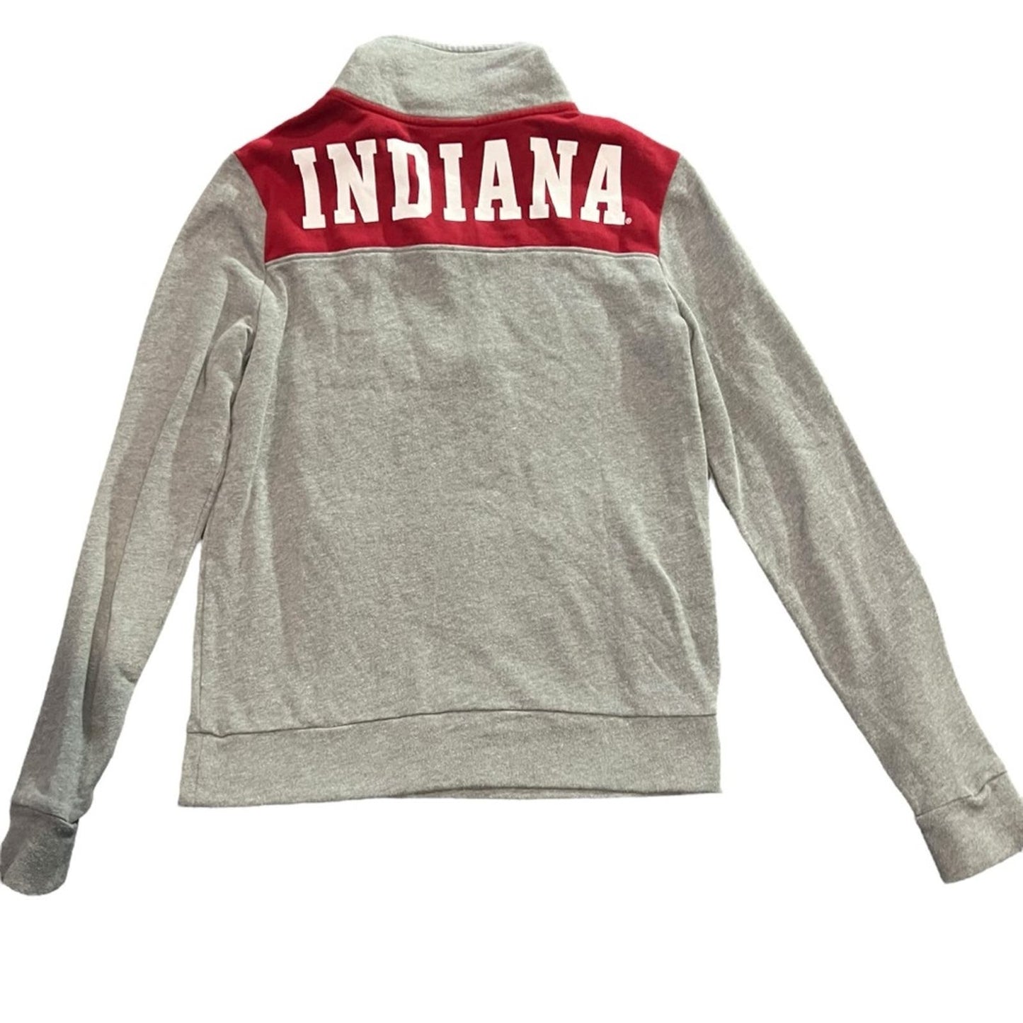 Victoria's Secret PINK Gray Indiana Hoosiers 1/4 Zip Fleece Pullover Size Small