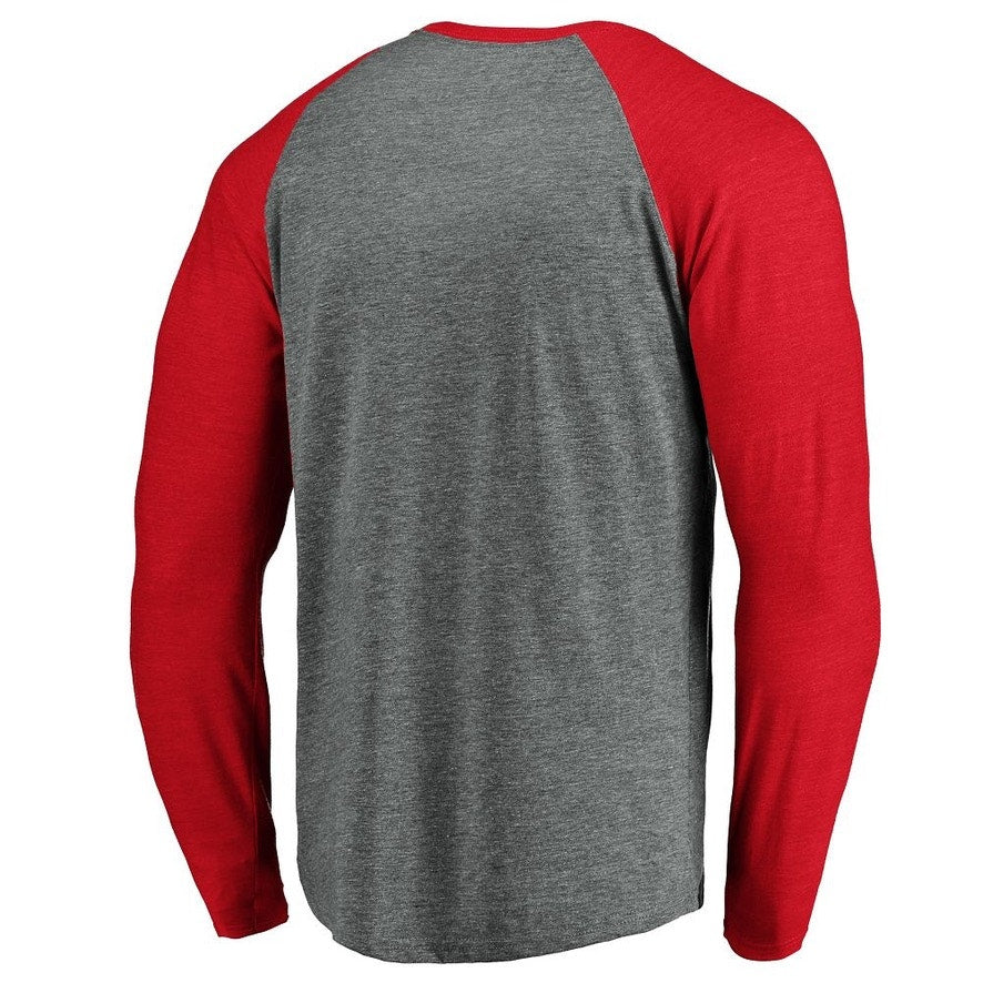 NWT NHL Detroit Red Wings Men's Long Sleeve Raglan T-Shirt Gray Size Small