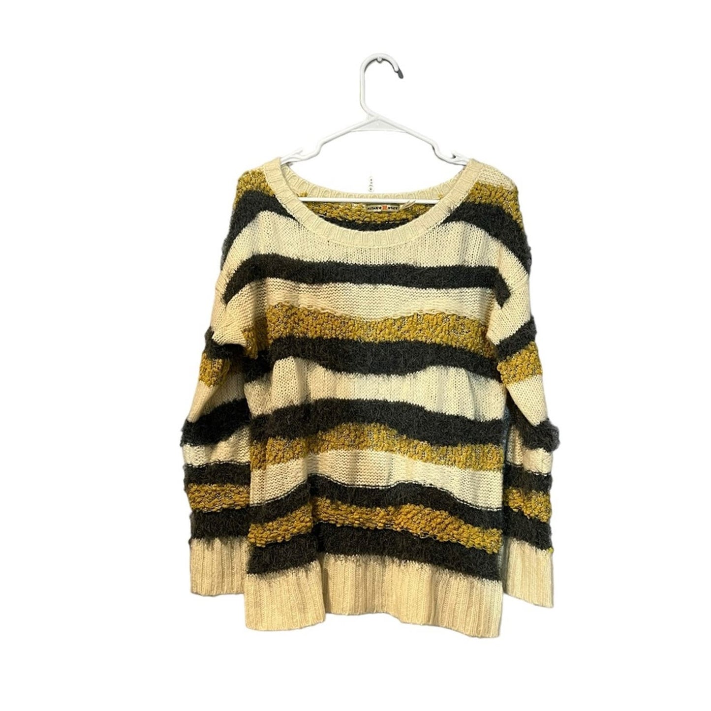 Altar'd State Size Small Scoop Neck Striped Sweater