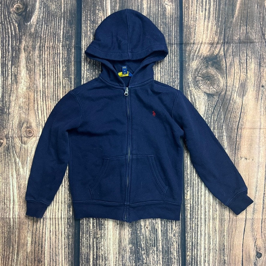 Ralph Lauren Boys' Blue Full-Zip Hoodie Size 6 Long Sleeve Casual