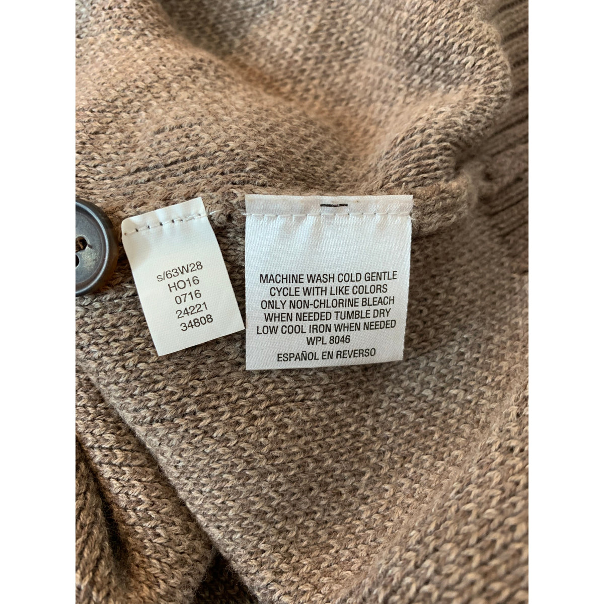 NWT Tasso Elba Sweater Mens 2XL Brown Textured Knit 3-Button Mock Neck