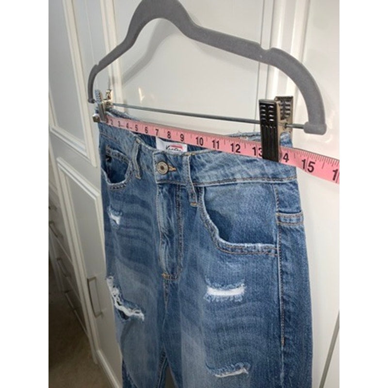 KanCan Women's High Rise Distressed Straight Leg Jeans Size 3/25 Blue