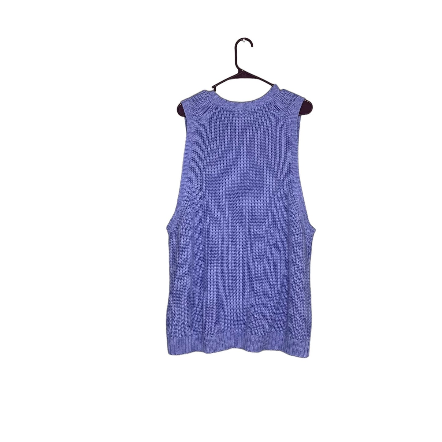 NWT J.Crew Women's 3X Purple Cable-Knit Sleeveless Sweater Vest