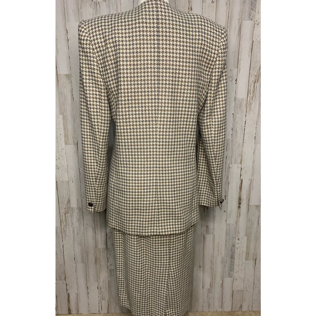 Ashley Brooke Women's Vintage Houndstooth Skirt Suit Size 10 Tall