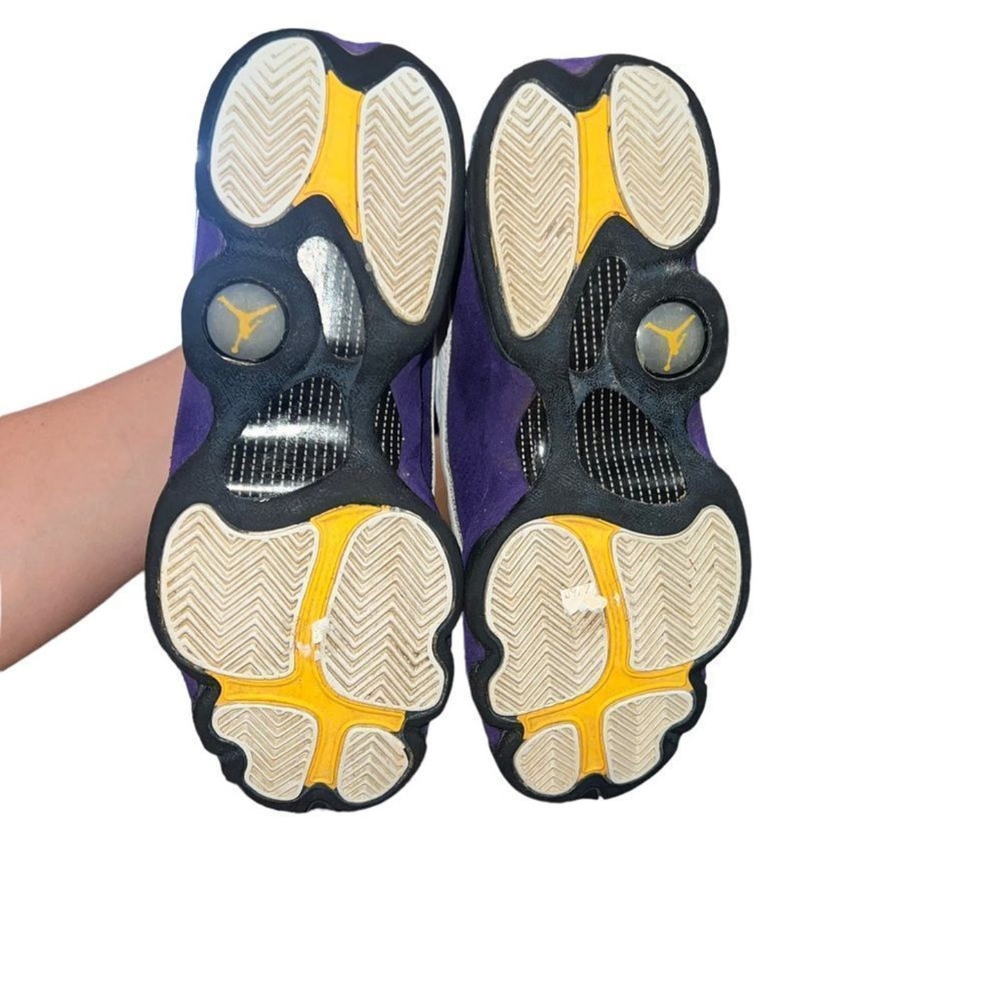 Air Jordan 13 Retro Lakers GS Youth Basketball Shoes White Black Purple Size 5Y