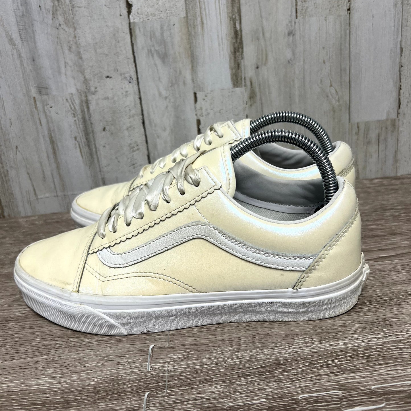 Vans W Old Skool Pearl White w/ Ribbon Laces Unisex Sneakers Men's 7/Women's 8.5