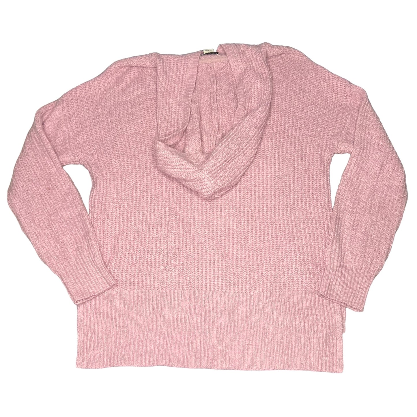 Rachel Zoe Women's Large Pink Hooded High Low Hem Pullover Long Sleeve Sweater