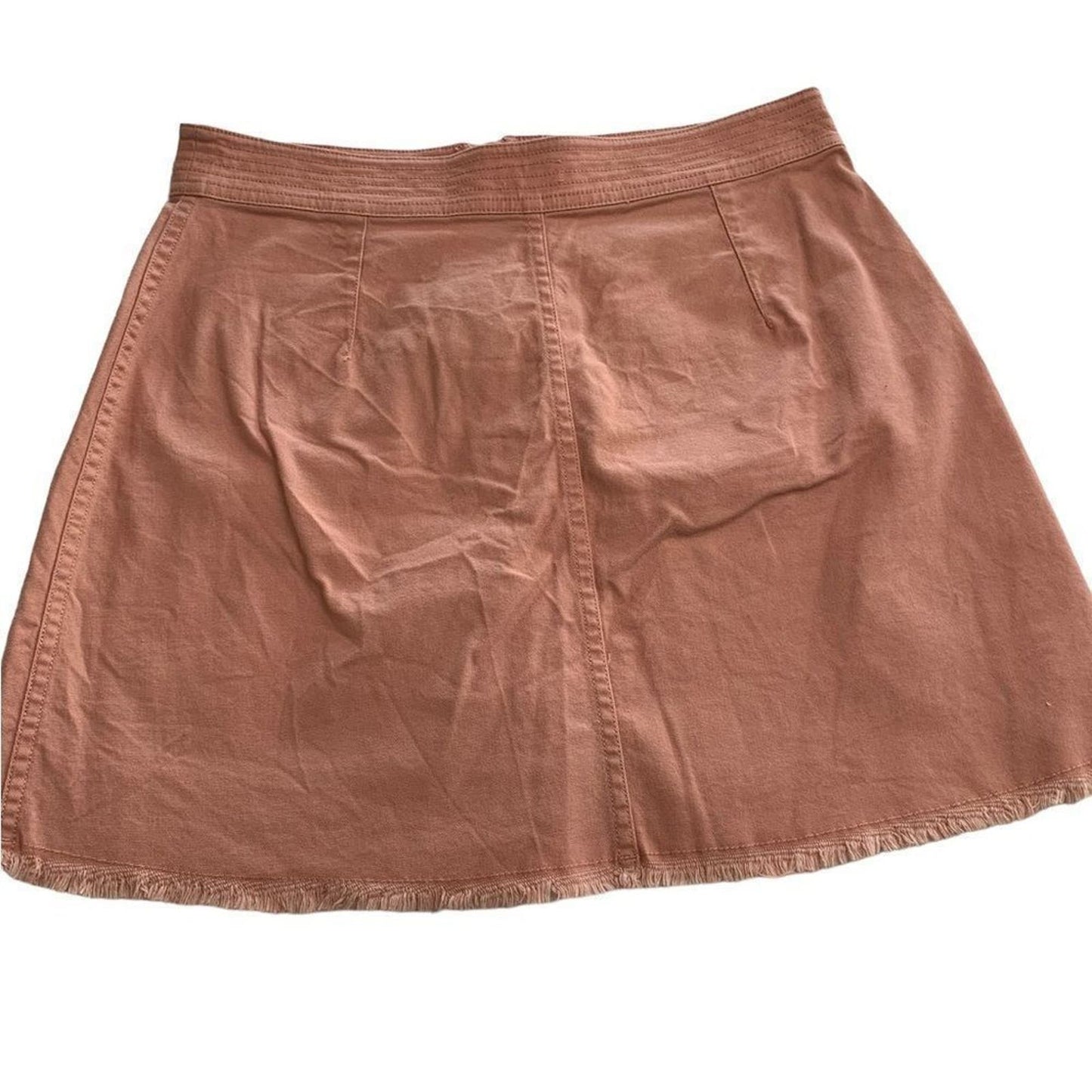 Madewell Peachy Pink A-line Zip Patch Pocket Frayed Hem Denim Mini Skirt, Size 4